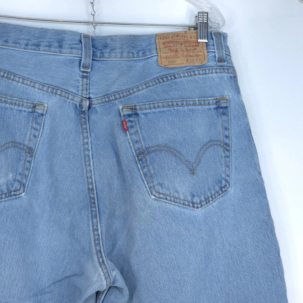 Vintage Levi's 560 Jeans Mens 36x29 (36x30) Y2K 2000 Baggy Loose Fit Tapered Leg